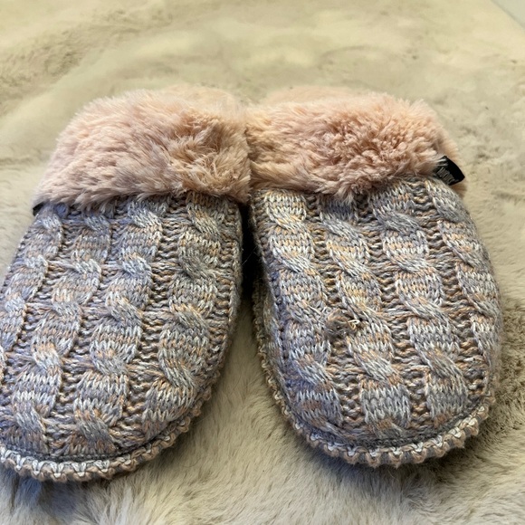 Muk Luks Pink and Gray Women's Slippers - Picture 1 of 11